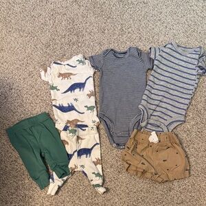 5 Piece Newborn Carters Boys Set Pants Shorts Onesies
